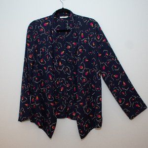 Lush Navy Floral Cardigan